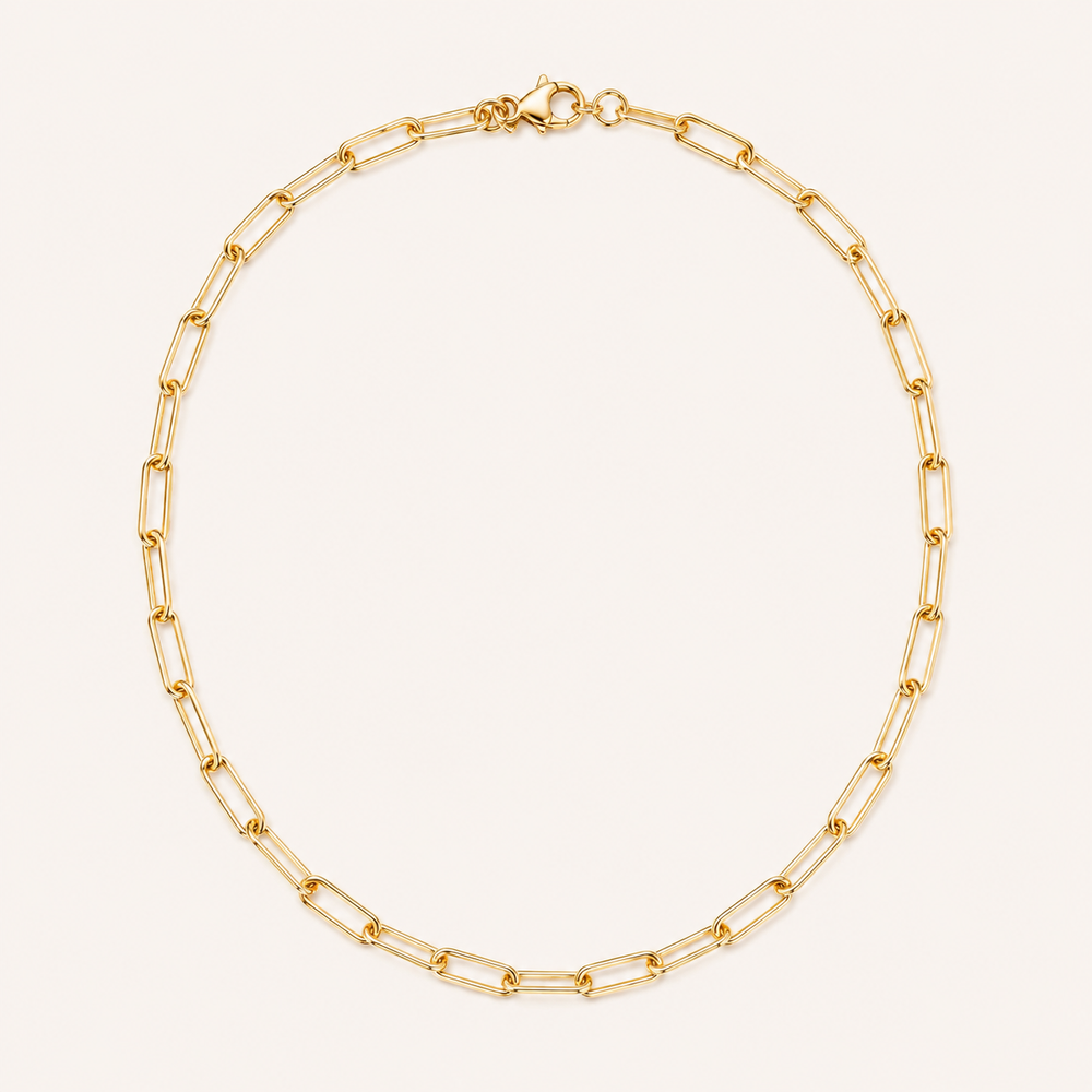 GOLD-PLATED PAPERCLIP NECKLACE