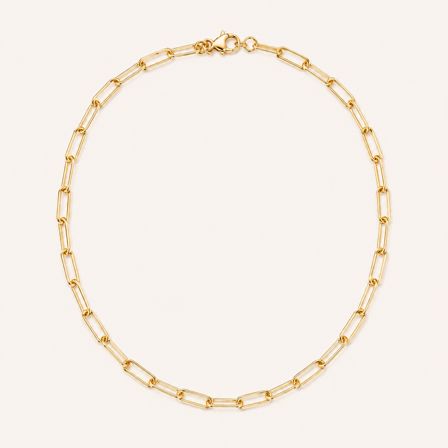 GOLD-PLATED PAPERCLIP NECKLACE