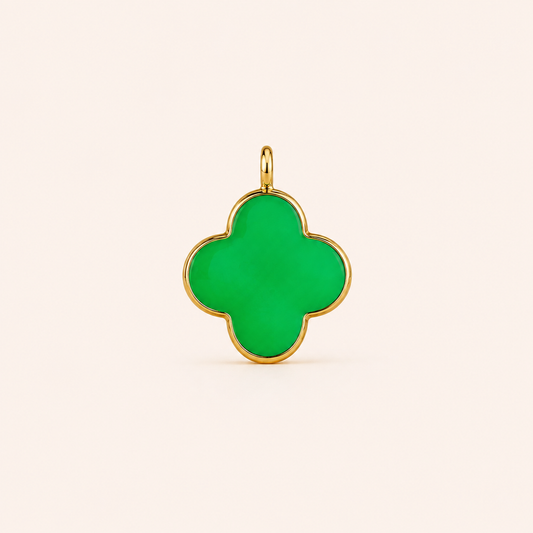 LUCKY GREEN CLOVER CHARM