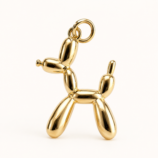 GOLDEN BALLOON PUP CHARM