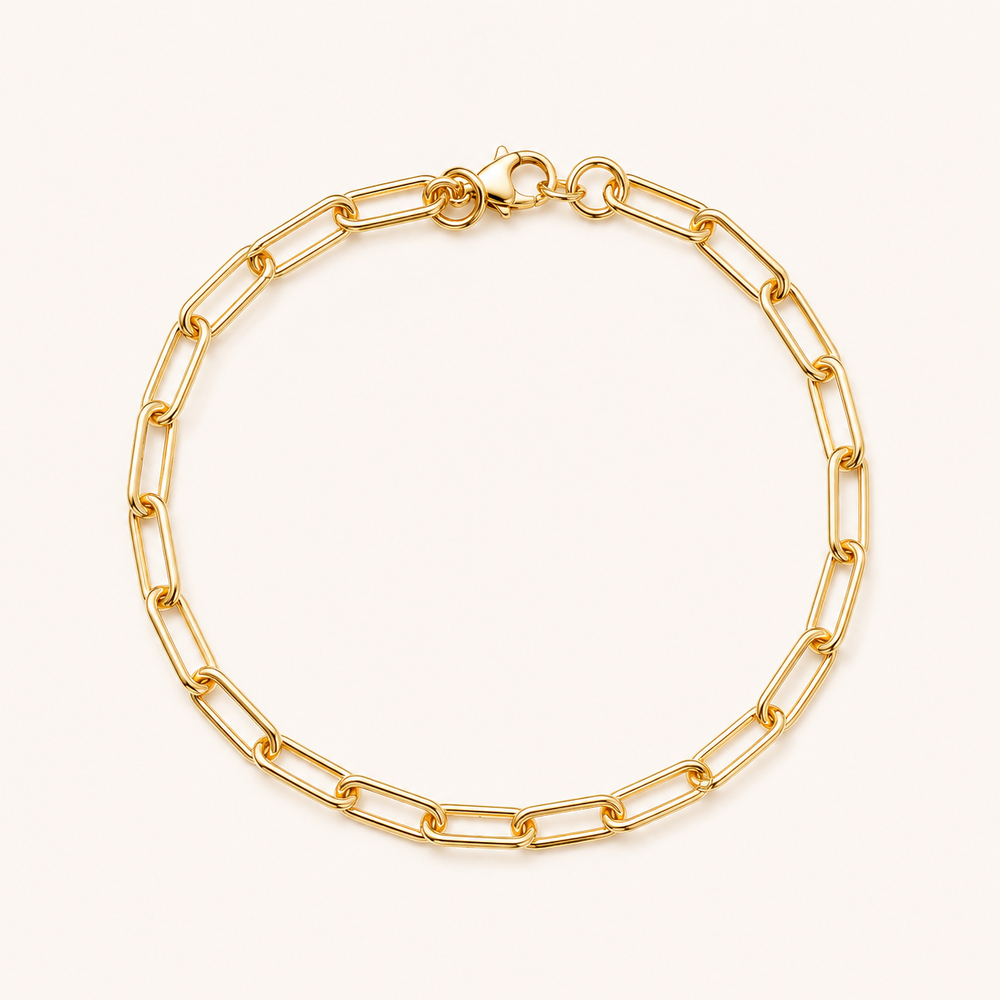 GOLD-PLATED PAPERCLIP BRACELET