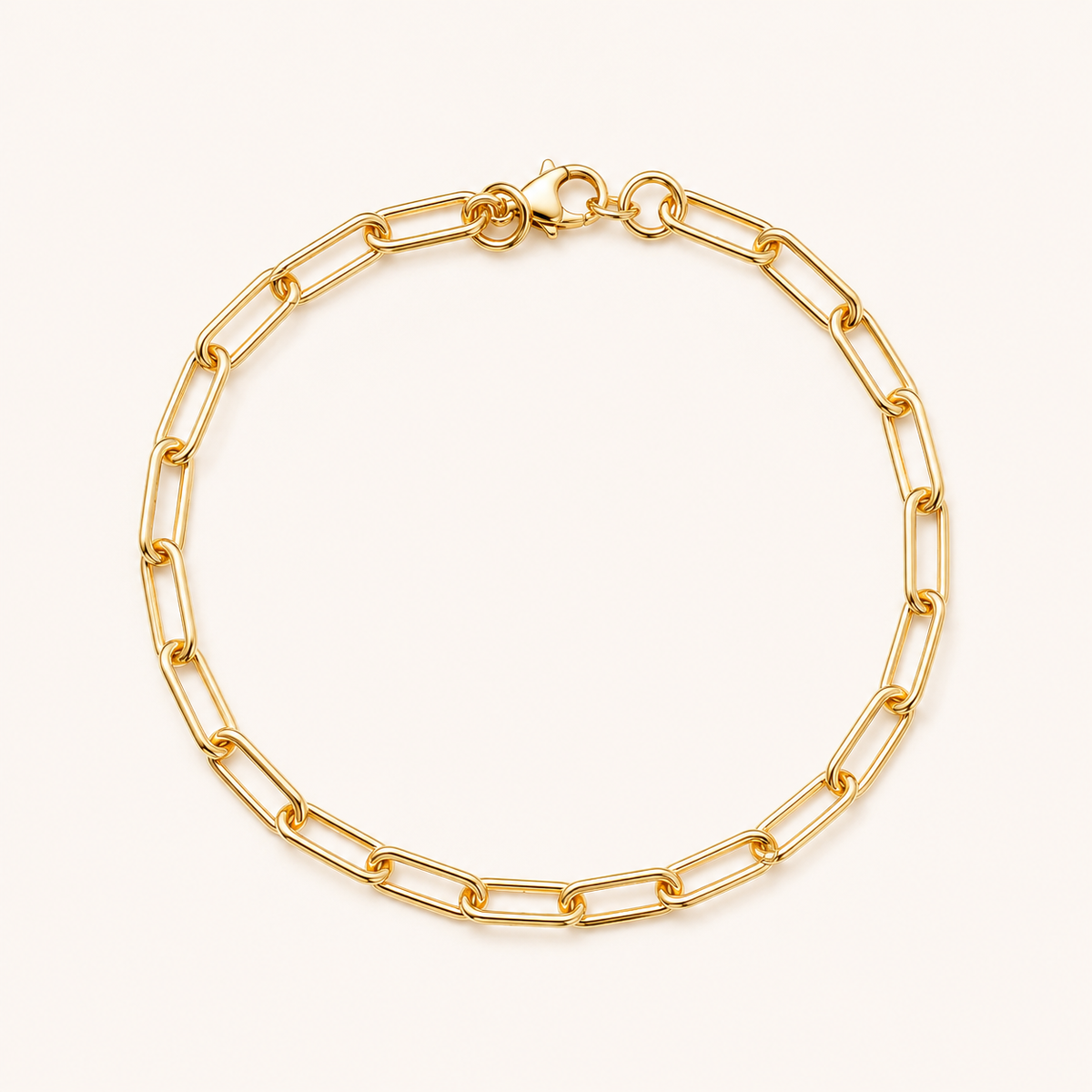GOLD-PLATED PAPERCLIP BRACELET