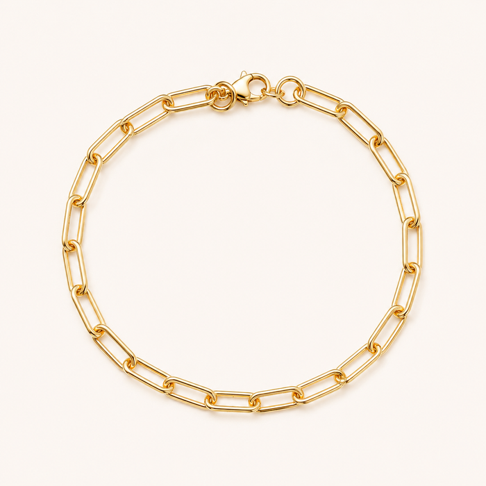 GOLD-PLATED PAPERCLIP BRACELET