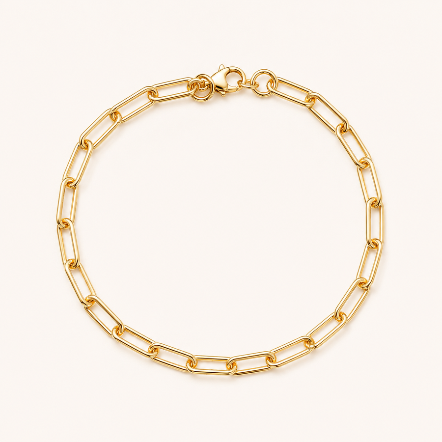 GOLD-PLATED PAPERCLIP BRACELET